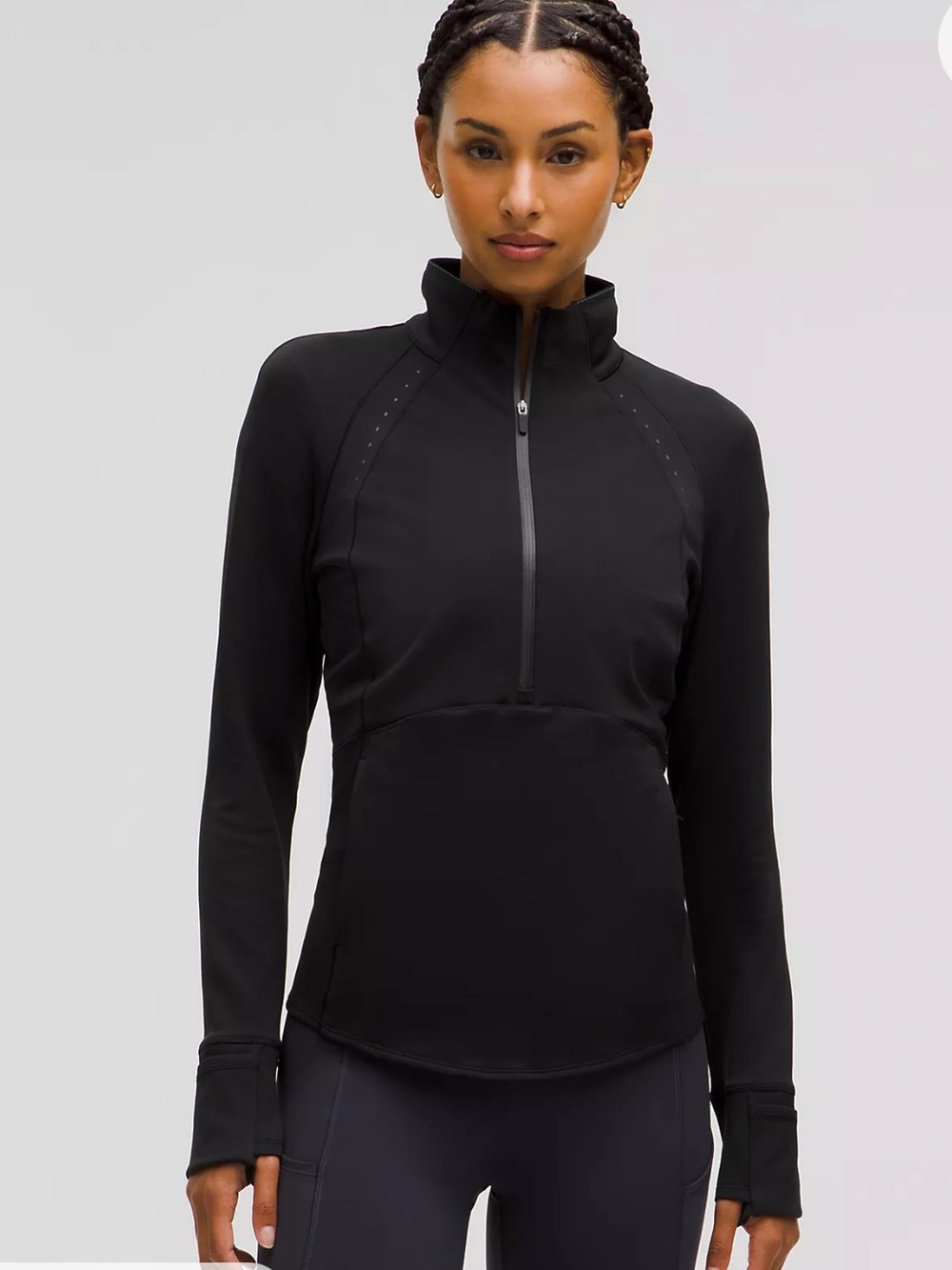 lululemon athletica Black Cold weather Running half Zip Jacket